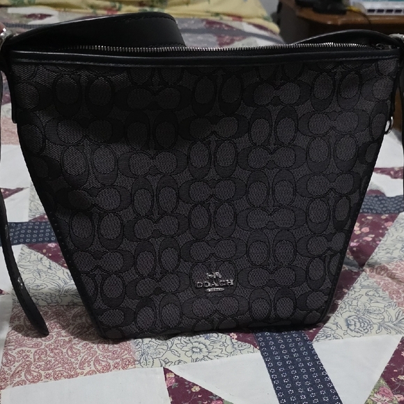 Coach Handbags - Coach Black and Gray Signature Tote